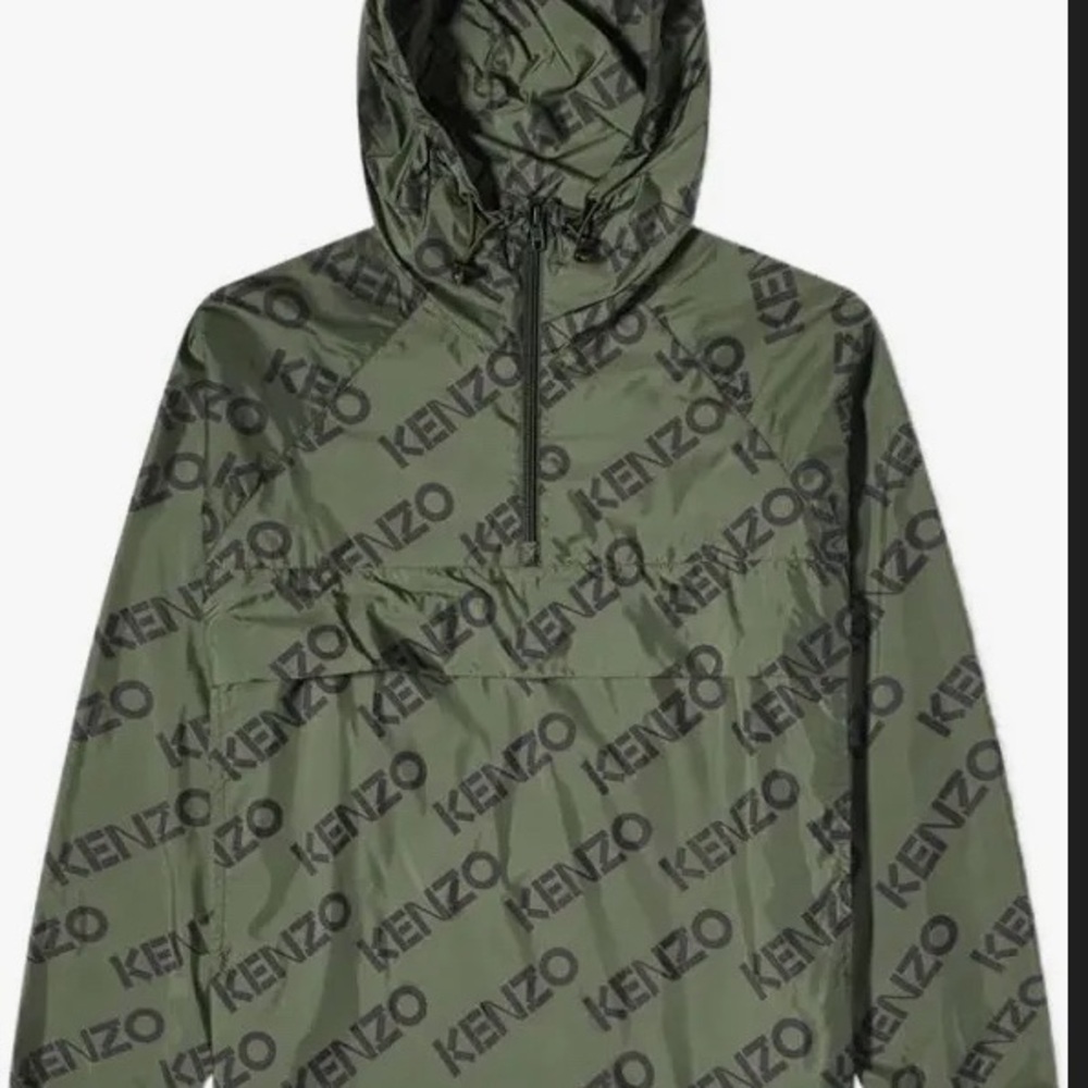 Kenzo Olive Logo Windbreaker